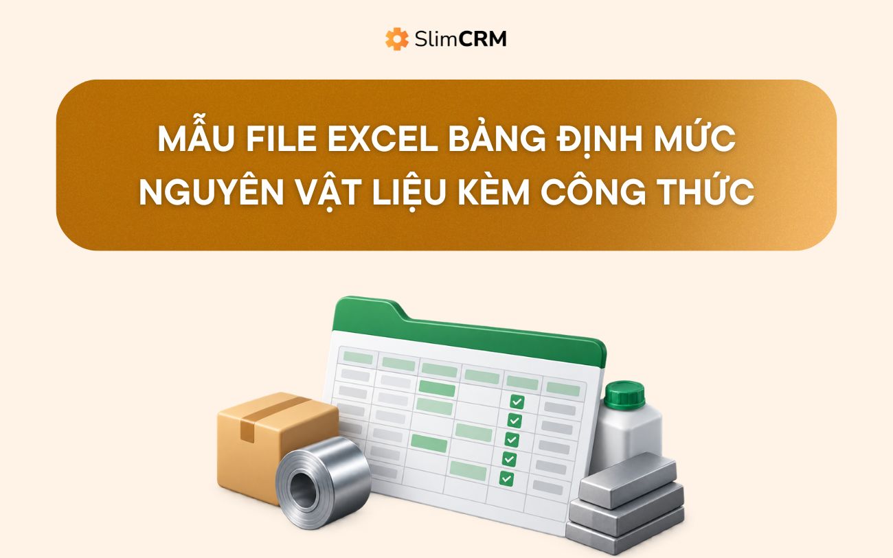 Mẫu file Excel bảng định mức nguyên vật liệu kèm công thức